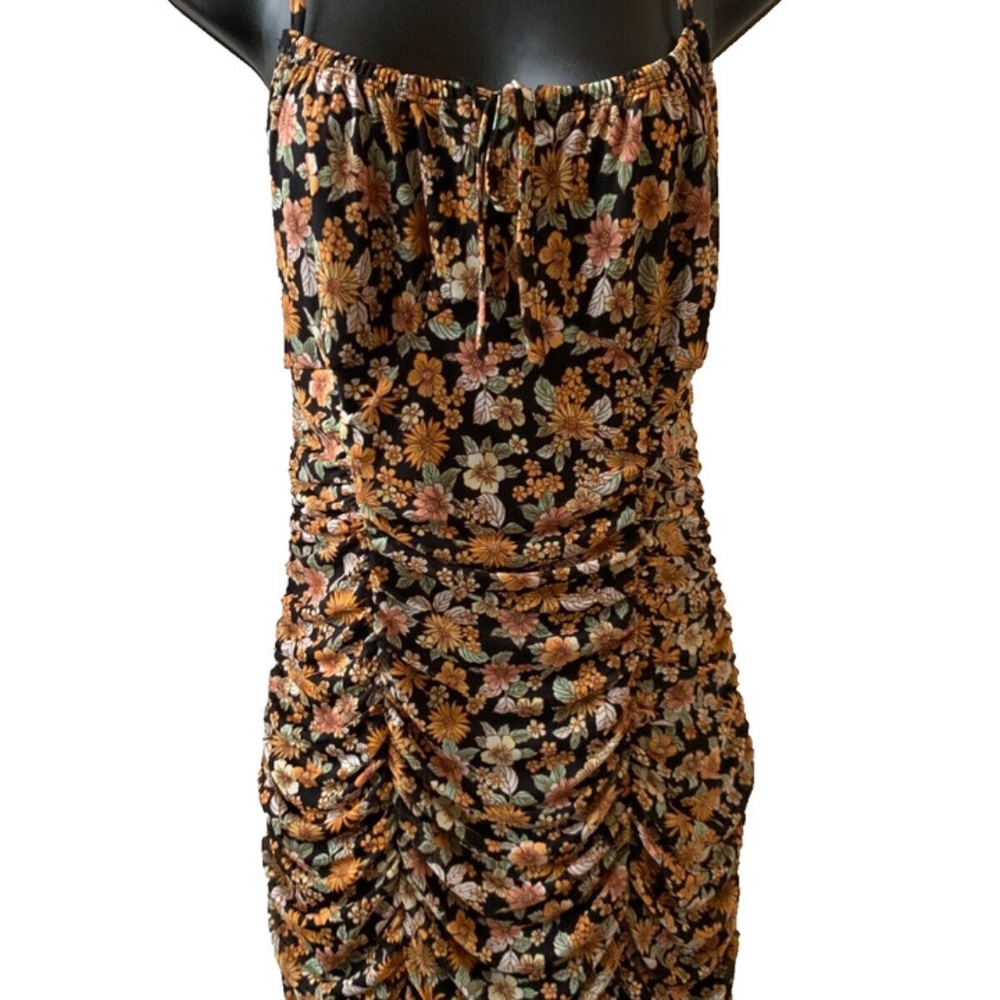 Ultra Flirt Floral Floral Ruched Mini Bodycon Dress Size Small Women's